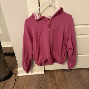 PINK Victoria's Secret Fuchsia Quarter-Zip Sweatshirt